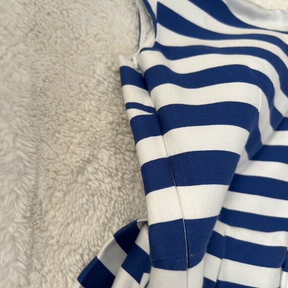 Kate Spade‎ Dress Sz 6 Blue Hyacinth Stripe Cap Sleeve Mariella Costal Luxury - Picture 7 of 7